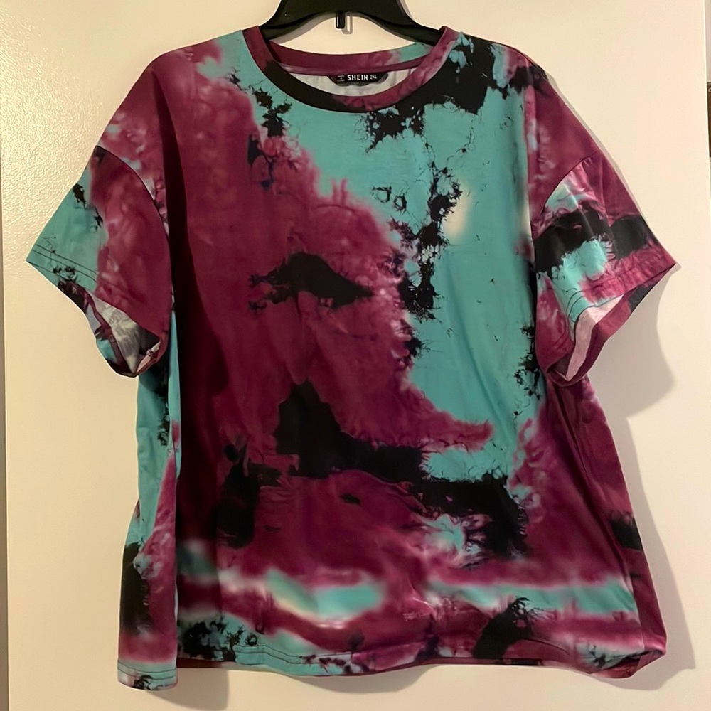 SHEIN oversized tie dye short sleeve top size 2XL